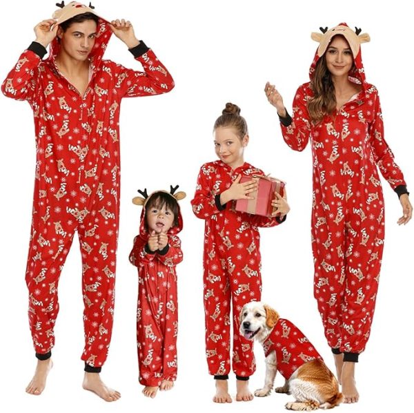 Neufigr Family Christmas Pajamas Matching Sets, Xmas PJs Mathching Set, Holiday Family Sleepwear Set Long Sleeves and Pants