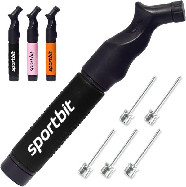 SPORTBIT Ball Pump for Sports Balls - Push & Pull Inflating System - Hand Pump for All Exercise Balls