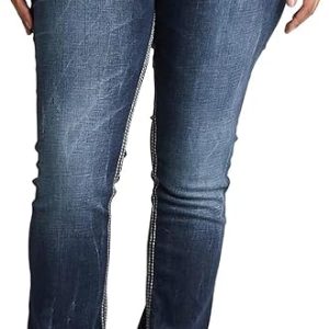 Silver Jeans Co. Women's Plus Size Suki Mid Rise Curvy Fit Straight Leg Jeans