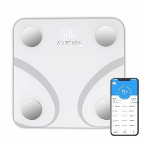 Smart Scale for Body Weight, Fat, BMI, High Precision, 396 lbs Capacity, Large LED Display, Fitness Health Scale, Smartphone App Sync - White