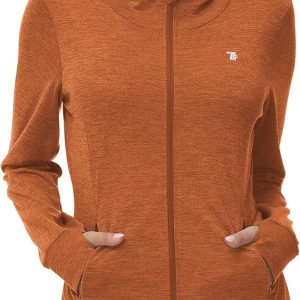 TBMPOY Womens UPF 50+ Sun Protection Hoodie Jackets Light Weight Long Sleeve Shirts Hiking Outdoor Full Zip Tops