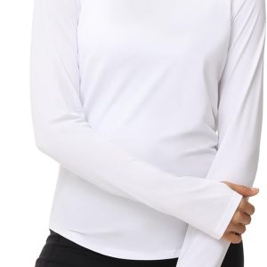 THE GYM PEOPLE Women's Long Sleeve Workout Shirts Athletic Crewneck Hiking Tops with Thumb Hole