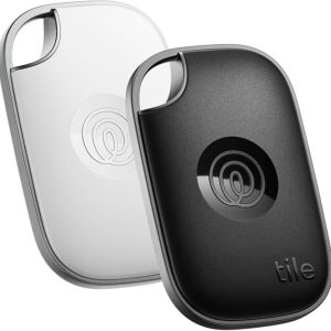 Tile by Life360 Pro (2024) - Powerful Bluetooth Tracker, Key Finder and Item Locator for Keys Bags, and More. Both iOS and Android Compatible. Phone Finder. 2-Pack (Black/White)