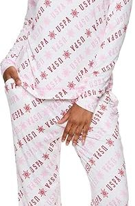 U.S. Polo Assn. 2 Piece Pajama Set for Women, Christmas Pajamas for Women, Holiday Pajamas for Women, Womens Christmas PJs