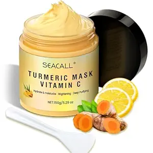 Vitamin C Face Mask with Kaolin Clay and Turmeric for Dull Skin and Blemishes,Facial Mask for Oil Control and Moisturizing 5.29 Oz