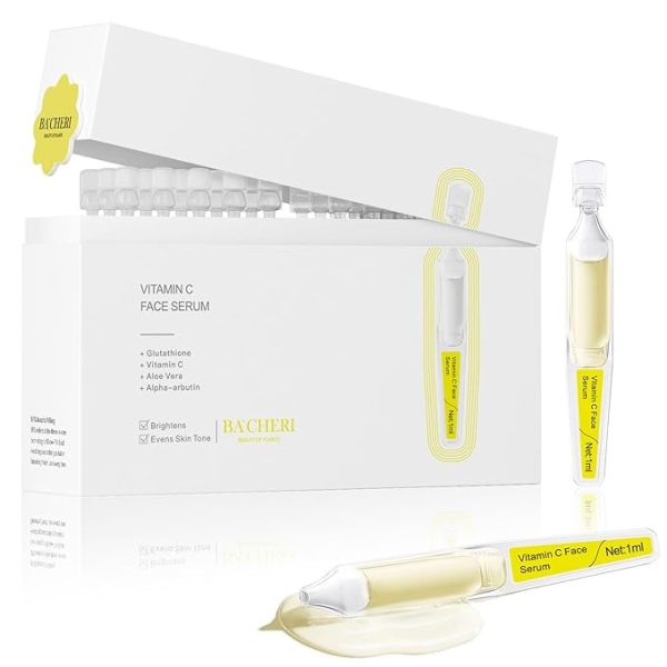 Vitamin C Serum for Face with Hyaluronic Acid, Glutathione, Organic Aloe Vera, Hydrating & Brightening Serum