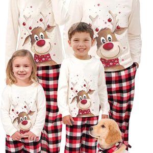 WephuPSho Family Christmas Pjs Matching Sets Baby Christmas Matching Jammies for Adults and Kids Holiday Xmas Sleepwear Set