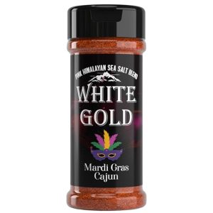 White Gold Cajun Seasoning - Cajun Spice with Pink Himalayan Sea Salt - Mardi Gras-inspired Gourmet Flavor for Vegetables, Stews & Grilling Seasoning