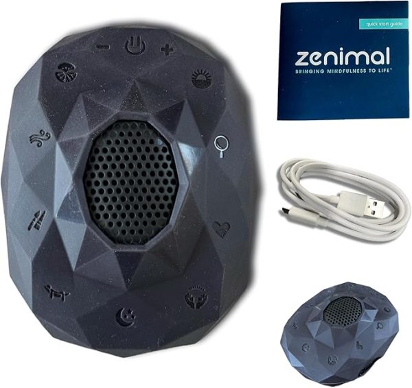 Zenimal Teen and Adult Meditation Audio Player - Patented Screen-Free Mindfulness Device with 9 Audio Meditations and 60 Minutes of Soothing Sounds and Music, Onyx