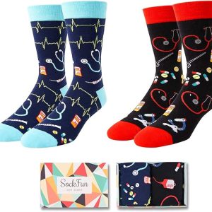 sockfun Gifts for Teeth Dentist Nurse Golfer Male - Men Funny Dental Teeth Doctor Medical Golf Socks