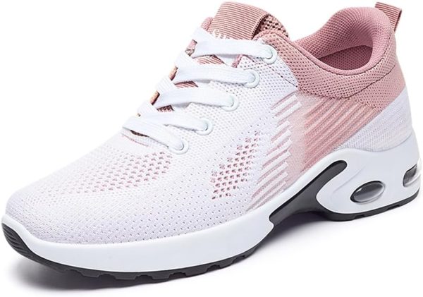 Padgene Womens Sneakers Air Cushion Running Shoes Lightweight Tennis Walking Shoes Mesh Breathable Gym Work Fashion Sneakers Athletic Comfortable Casual